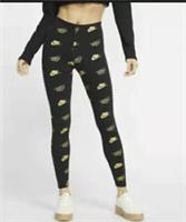 Nike Women's Printed Graphic TIGHTS TRAINING NIKE Logo - Black Gold Metallic XS - XS Regular