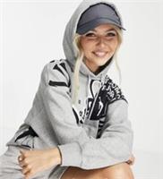 JORDAN NIKE WOMENS FLEECE HOODIE OVERHEAD GRAPHIC GREY (SMALL) DD9295 064 - S Regular