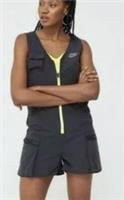 WOMENS NIKE ICON CLASH ROMPER PLAYSUIT SMALL CJ2291 010 GREY / VOLT - S Regular