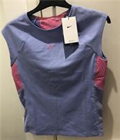 NIKE PRO DRI FIT MESH LILAC PINK TOP WOMENS SLIM FIT SMALL DQ5577 569