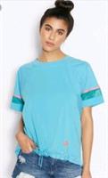 Nike Women's Short Sleeve Mesh Top Size XS Drawstring Blue Pink (726019 418) - XS Regular