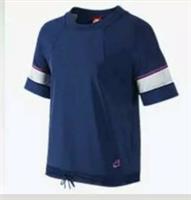 Nike Women's Short Sleeve Mesh Top Size XS Blue Drawstring 726019 455 - XS Regular