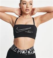 NIKE TRANING GYM SWOOSH BRA TOP - DC5553 010 - LIGHT SPPORT BLACK (SMALL) - S Regular