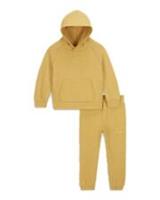 NIKE Air 2 Piece Infant Toddler Set, Pullover Sweatshirt Fleece Tracksuit Yellow