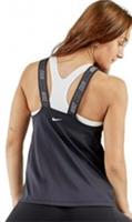 NIKE WOMENS ELASTIKA TANK VEST TOP BLACK LOGO JUST DO IT - CD9675 010 (XS) - XS Regular