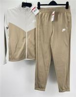 Nike Sportswear Logo Tracksuit, Junior Unisex Tracksuit Size Large, Beige, New
