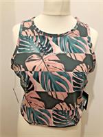 Nike Dri-Fit Slim Fit Run Gym Yoga Tank Top Green Leaf Print Crop Vest XL BNWT - XL Regular
