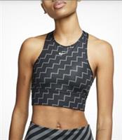 Nike Swoosh Bra Top Black Grey cj0729 010 XS Non Padded (Medium Support) - XS Regular