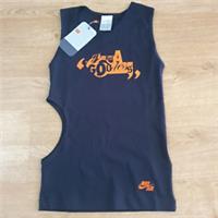 Womens Nike Im Not A Goddess Top Size S UK 8 /10 Height 163 cm Black & Orange - S Regular