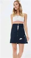 Nike Short High Waist Skirt Navy Blue (932101-475) - Size XS - Full Frontal Zip - XS Regular