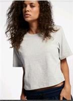 NIKE Essentials Women's Short Sleeve Top Grey Cotton 889880 050 Medium - M Regular