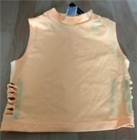 Nike Womens Crop Top Tank Sleeveless Cut Out Peach Silver - CU4695 884 (SMALL) - S Regular