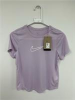 Women's Nike One Dri-Fit Lilac T-Shirt Slim Fit Short Sleeves Size Medium - M Regular