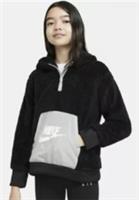 Nike Air Older Kids Sherpa Pullover Hoodie Graphic Black CU8550 010 L 11-12yrs