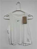 Women's Nike White One Dri-FIT Tank Vest Top Size Small Black Nike Logo - S Regular