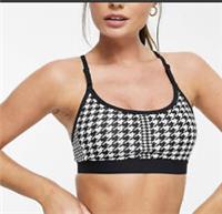Nike Training Indy Gingham Spirts Bra Light Support DD1086-010 Size Small - S Regular