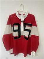 Women's Nike Street Long Sleeve Polo Shirt Graphic 95 Red Cream Size Small - S Regular