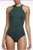 NIKE YOGA RIBBED JERSEY TIGHT FIT KNIT TRAINING BODYSUIT GREEN CU6366-397 SMALL - S Regular