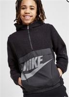 NIKE WINTERIZED 1/2 ZIP GRAPHIC HOODIE BOYS BLACK FLEECE WARM MEDIUM 10-12yrs