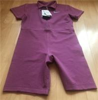 NIKE WOMENS BODYSUIT 1/4 ZIP PINK SHORT SLEEVE (SMALL) DM6193 507 - S Regular