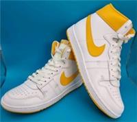Nike Jordan Air Ship PE SP University Gold Yellow and White Hi Tops Size UK 8