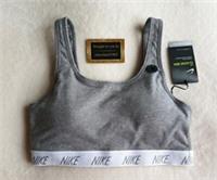 NEW NIKE CLASSIC STYLE WITH DRI - FIT MEDIUM SUPPORT SPORTS BRA SIZE L IN GREY - L Regular