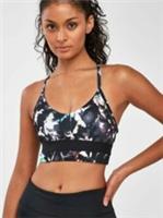 NEW NIKE INDY FLORAL T-BACK LONGLINE LIGHT SUPPORT - DRI-FIT SPORTS BRA SIZE XS - XS Regular