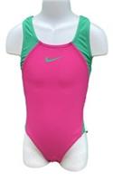 NIKE SWIM Girls Swimwear Beachwear Pink Green Medium Age 10-12 Years (55-59 cms) - 10-12 Years Regular