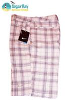 New Nike GOLF Girls Stay Cool Stay Dri Shorts Checked Pink / Grey Age 10-12 M