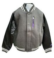 New NIKE Sportswear NSW Boys Varsity Jacket Black Grey Purple Trim 10-12 Years M