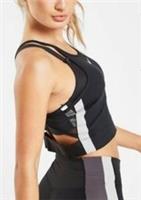 NEW NIKE RUNNING CROP TANK TOP WITH DRI-FIT TECHNOLOGY SIZE MEDIUM BLACK & GREY - M Regular