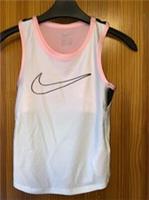Girls Top Nike Age 5-6 Years New Tags Shiny Ivory Pink Short Sleeved