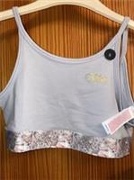 Girls Sport Bra NIKE Size 8-10 Years New Tags Silver Grey Floral Trim