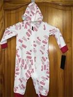 Nike Air Jordan Hooded Playsuit Age 9 Months Baby Girls Pink Romper Overall New