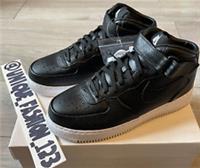 Nike Air Force 1 Mid Nikelab US 9 UK 8 42 Leather Premium Black White Stussy