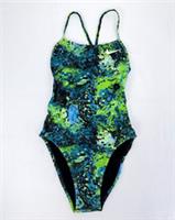 Nike Lace Up Tie Back Op Hydrastrong Womens Swimsuit UK Size 8, XS, Green, New - XS Regular