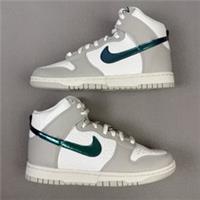 Nike Trainers Womens UK 6 Summit White Grey Dunk High Ring Bling Leather Shoes