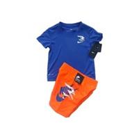 Nike boy Purple Sun T Shirt Orange Swim Shorts 2pc Set size 1 to 2 Years NWT