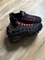 Nike Air Max 95 Black Laser Crimson Mens Trainers Sneakers Shoes UK SIZES NEW.