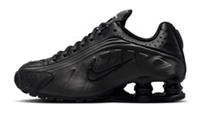 Nike Shox R4 Boys Girls Womens Triple Black Trainers Sneakers Size-. UK. 6