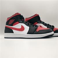 NIKE AIR JORDAN 1 MID BRED TOE WHITE BRAND NEW UK9