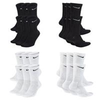 Nike Everyday Dri-Fit 6 Pairs Mens Black White Crew Socks Cushioned Gym Sports