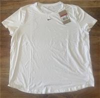 Nike One Classic Dri-FIT Womens White Short-Sleeve Top Size L IB9408-100 - L Regular