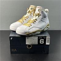 Nike Air Jordan 6 Golden Moment Pack White/Gold 384664-135 GMP, Olympics, Uk 7/8