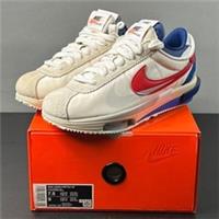 Nike Zoom Cortez SP Sacai DQ0581-100 White Red Blue Sneakers UK 6.5/ Us 7.5