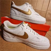 Nike Women's Court Vision Low Trainers in White/Gold - UK6.5 Casual Gym Shoes