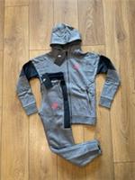 Nike Air Boys NSW Full Tracksuit Set Zip Hoodie Joggers Grey - M 10-12 Years Regular