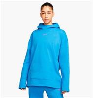 NIKE Women's Blue Sportswear Oversized Fleece Funnel-Neck Hoodie Large BNWOT - L Regular