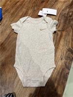 Baby Nike Bodysuit 9 Months Beige - 1 Piece Of A 3 Piece - New