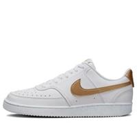 NIKE Womens White & Gold Court Vision Low Trainers UK 8 BRAND NEW Ref 1622